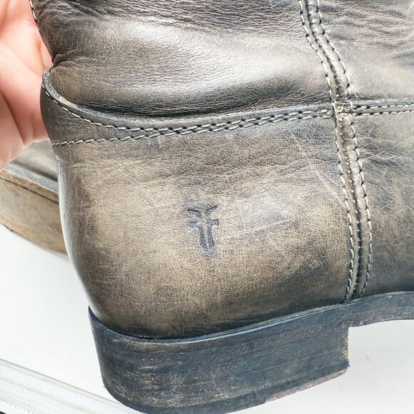 Frye Taupe Leather Melissa Button Riding Boots Size 7.5 Pull On Made in Mexico - Picture 7 of 10